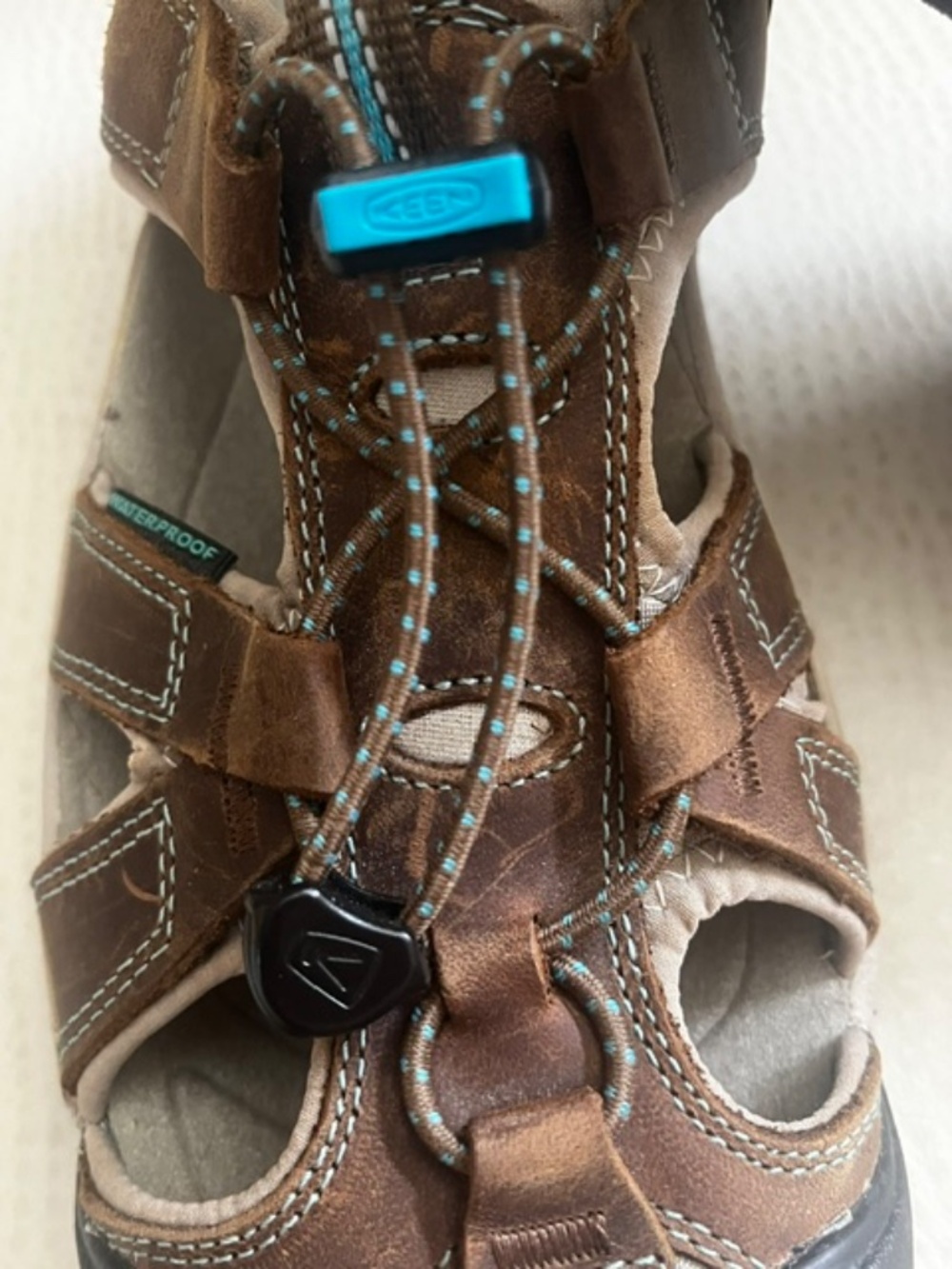 Women's Keen - Venice H2 - Waterproof Hiking Sandals - Brown Leather & Teal - 9 - Picture 11 of 11
